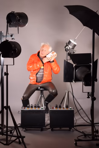 Fotoaktion in der BraunSammlung mit der Blitzanlage F1000 — hier mit Ulf Möller, Architekt und Designer