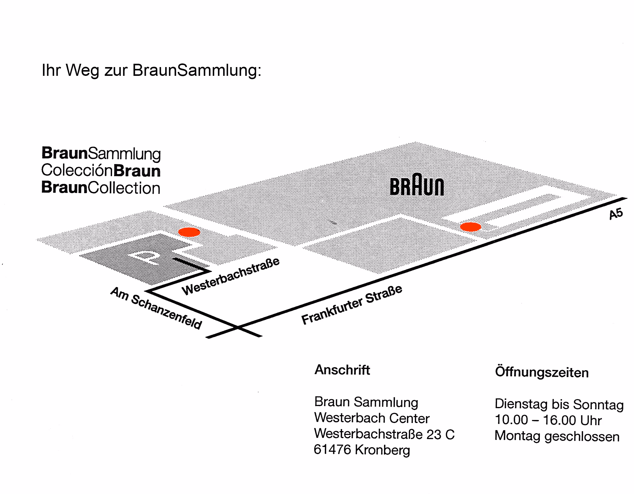 Anfahrtsskizze zur BraunSammlung im WesterbachCenter in Kronberg